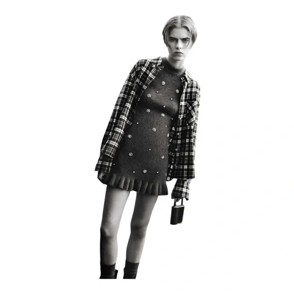 🖤 ZARA Plaid Flannel Shirt | Size L | New - Picture 4 of 8